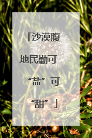 沙漠腹地民勤可“盐”可“甜”