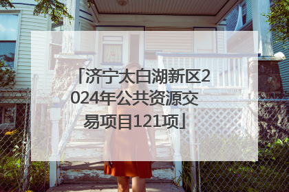 济宁太白湖新区2024年公共资源交易项目121项