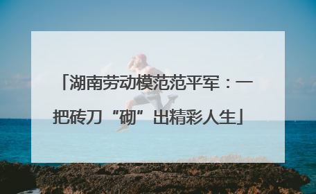 湖南劳动模范范平军：一把砖刀“砌”出精彩人生