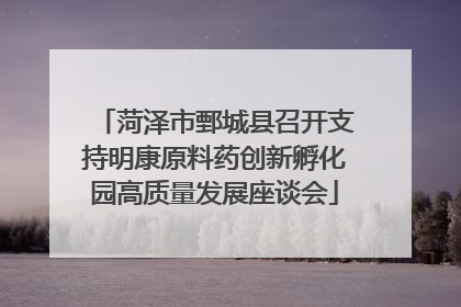 菏泽市鄄城县召开支持明康原料药创新孵化园高质量发展座谈会