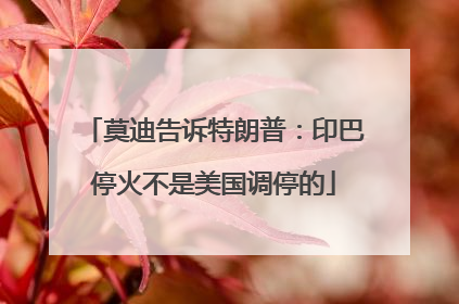 莫迪告诉特朗普：印巴停火不是美国调停的