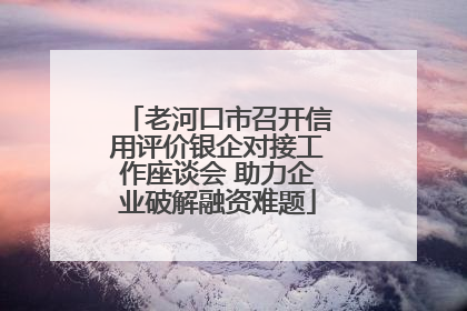 老河口市召开信用评价银企对接工作座谈会 助力企业破解融资难题