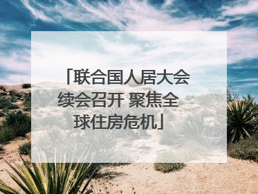 联合国人居大会续会召开 聚焦全球住房危机