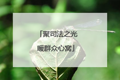 聚司法之光 暖群众心窝