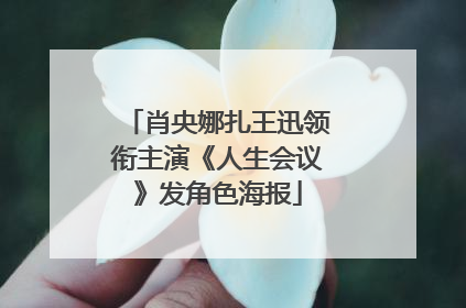 肖央娜扎王迅领衔主演《人生会议》发角色海报