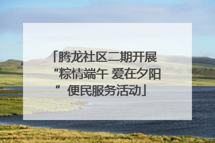 腾龙社区二期开展 “粽情端午 爱在夕阳”便民服务活动