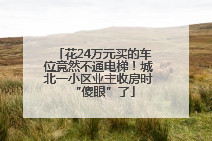 花24万元买的车位竟然不通电梯！城北一小区业主收房时“傻眼”了