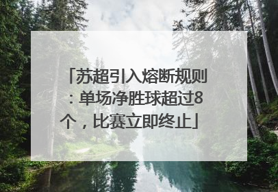 苏超引入熔断规则：单场净胜球超过8个，比赛立即终止