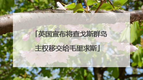 英国宣布将查戈斯群岛主权移交给毛里求斯