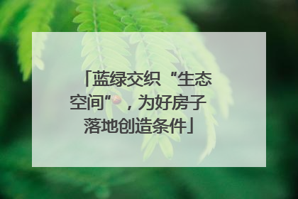蓝绿交织“生态空间”，为好房子落地创造条件