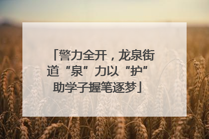 警力全开，龙泉街道“泉”力以“护”助学子握笔逐梦