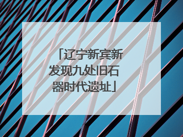 辽宁新宾新发现九处旧石器时代遗址