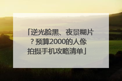 逆光脸黑、夜景糊片？预算2000的人像拍摄手机攻略清单