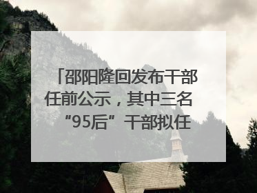 邵阳隆回发布干部任前公示，其中三名“95后”干部拟任副科级领导，均系硕士选调生