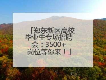 郑东新区高校毕业生专场招聘会：3500+岗位等你来！