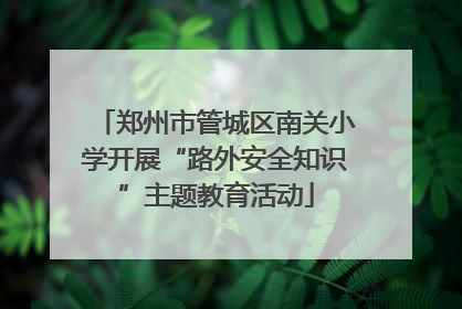 郑州市管城区南关小学开展“路外安全知识”主题教育活动