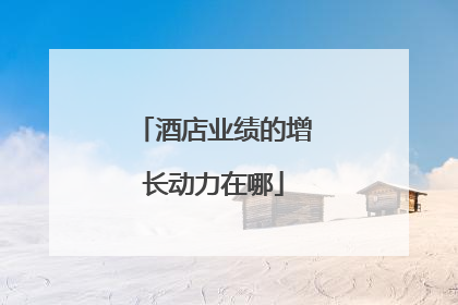 酒店业绩的增长动力在哪