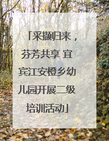 采撷归来，芬芳共享 宜宾江安橙乡幼儿园开展二级培训活动