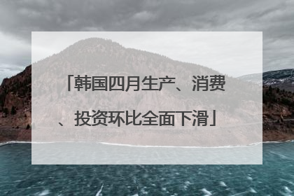 韩国四月生产、消费、投资环比全面下滑