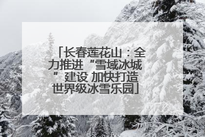长春莲花山：全力推进“雪域冰城”建设 加快打造世界级冰雪乐园