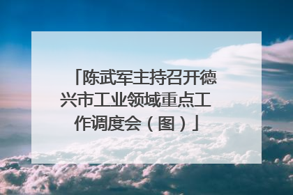 陈武军主持召开德兴市工业领域重点工作调度会（图）