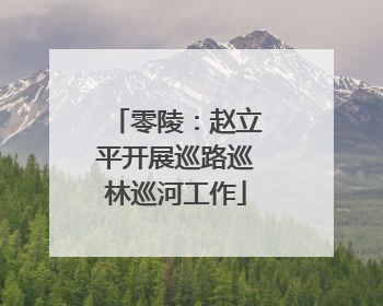 零陵：赵立平开展巡路巡林巡河工作