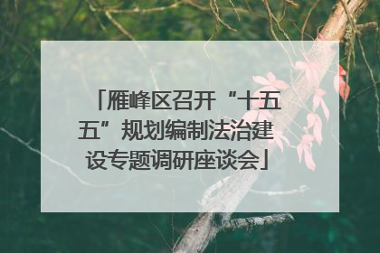 雁峰区召开“十五五”规划编制法治建设专题调研座谈会