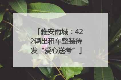 雅安雨城：422辆出租车整装待发“爱心送考”