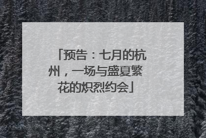 预告：七月的杭州，一场与盛夏繁花的炽烈约会