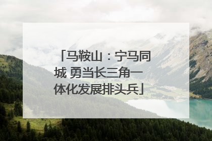 马鞍山：宁马同城 勇当长三角一体化发展排头兵