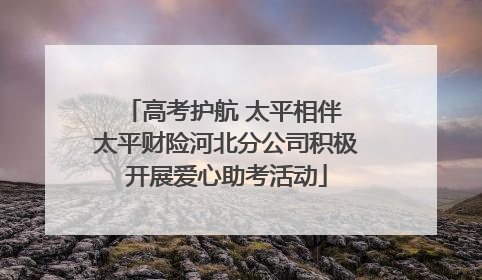 高考护航 太平相伴 太平财险河北分公司积极开展爱心助考活动