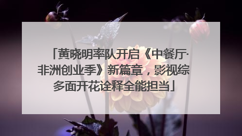 黄晓明率队开启《中餐厅·非洲创业季》新篇章，影视综多面开花诠释全能担当