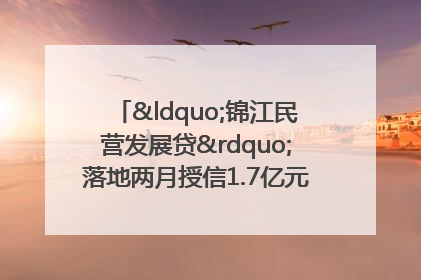“锦江民营发展贷”落地两月授信1.7亿元，惠及118家民企