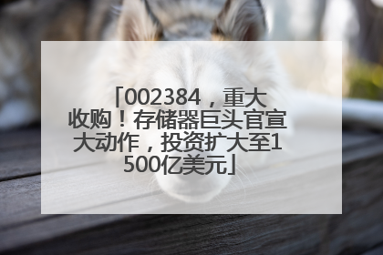 002384，重大收购！存储器巨头官宣大动作，投资扩大至1500亿美元