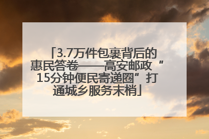 3.7万件包裹背后的惠民答卷——高安邮政“15分钟便民寄递圈”打通城乡服务末梢
