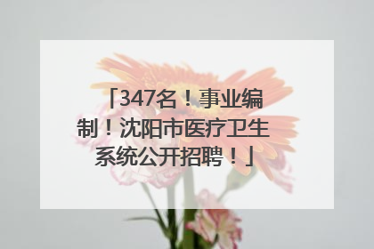 347名！事业编制！沈阳市医疗卫生系统公开招聘！