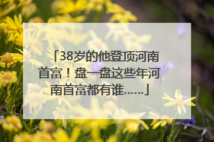 38岁的他登顶河南首富！盘一盘这些年河南首富都有谁……