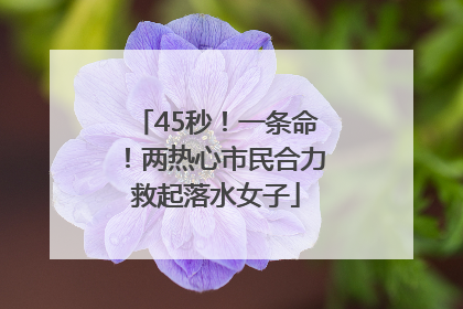 45秒！一条命！两热心市民合力救起落水女子